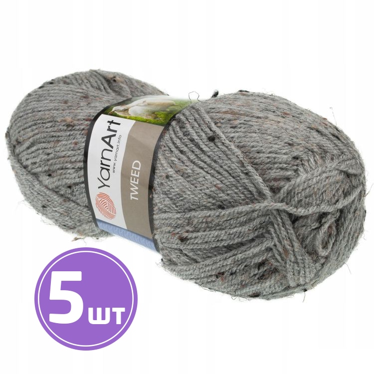 

Пряжа YarnArt Tweed 226 твид 5 шт по 100 г, Серый