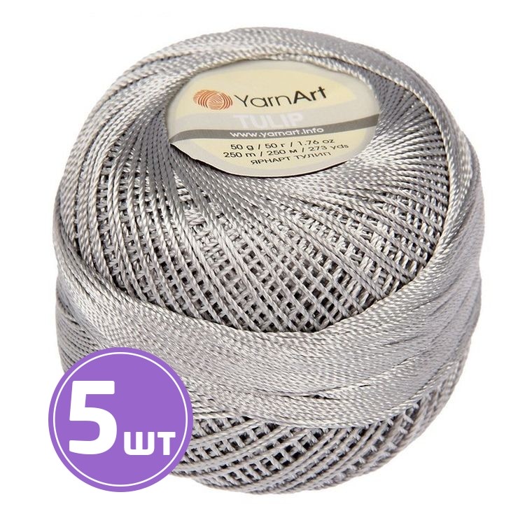 

Пряжа YarnArt TULIP 479 ангора 5 шт по 50 г, Серый