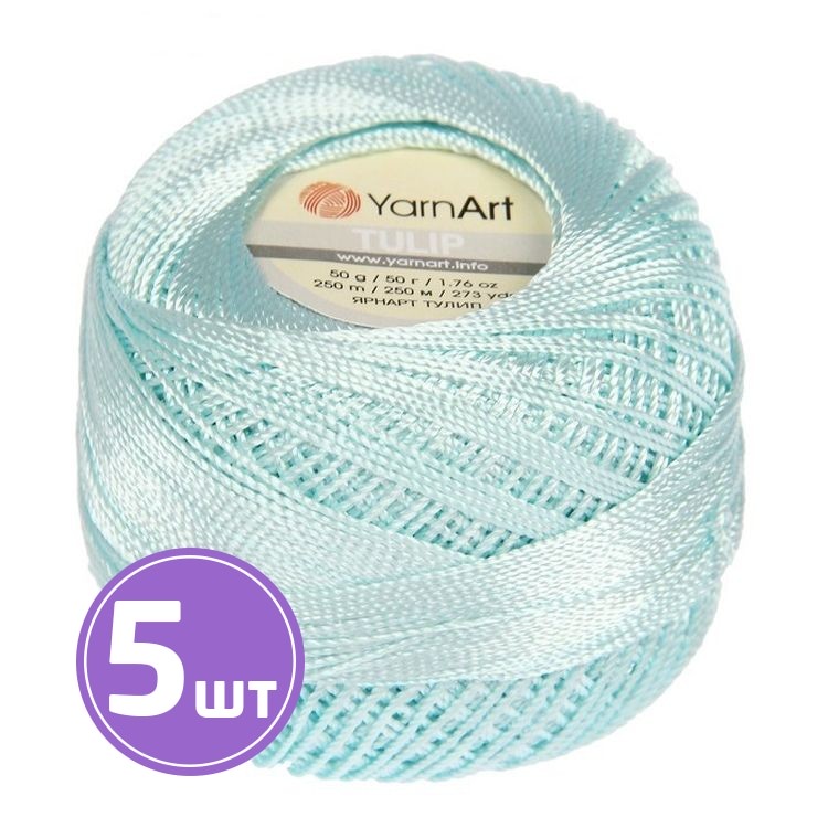 

Пряжа YarnArt TULIP 471 вода 5 шт по 50 г, Голубой