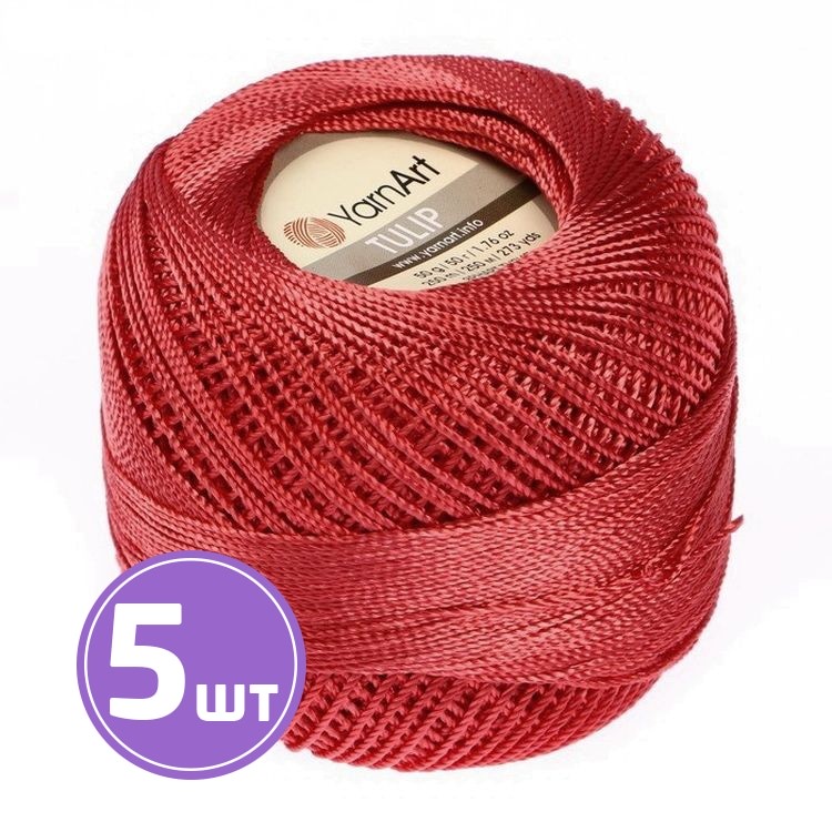 

Пряжа YarnArt TULIP 468 брусничный 5 шт по 50 г, Розовый