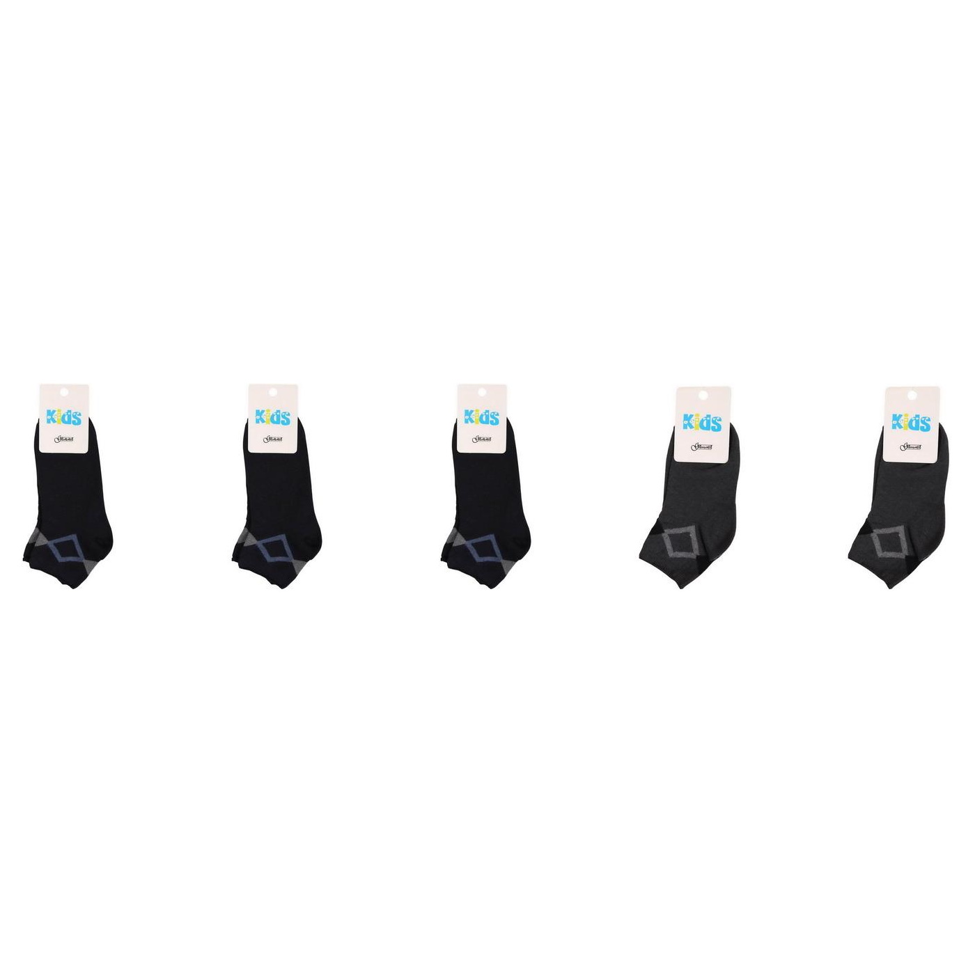 Набор детских носков для мальчика 4 пары с рисунком размер 14-16 серый/синий