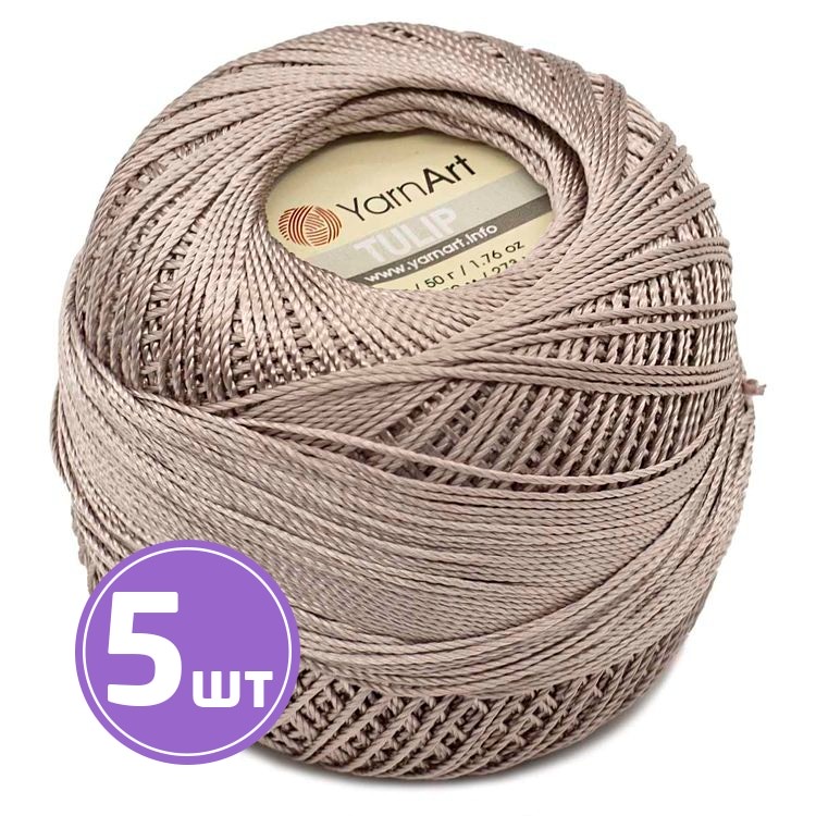 

Пряжа YarnArt TULIP 438 светлый ковыль 5 шт по 50 г, Фиолетовый