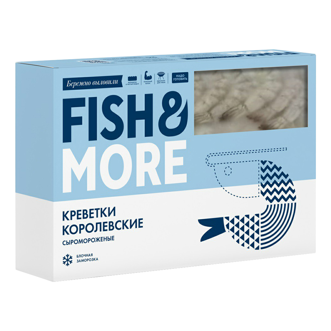 Креветки Fish&More 26/30 без головы замороженные 1,8 кг