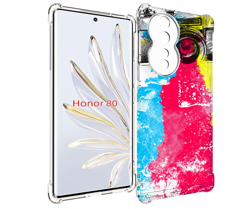 

Чехол MyPads цветной фотоаппарат для Honor 80, Прозрачный, Tocco