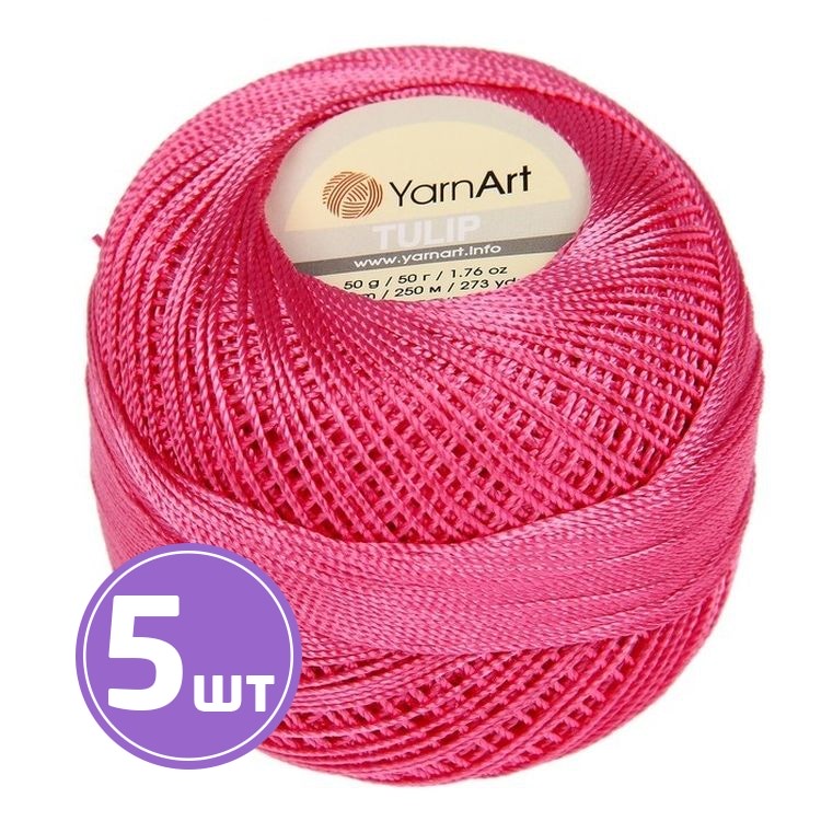 

Пряжа YarnArt TULIP 419 яркий флокс 5 шт по 50 г, Розовый