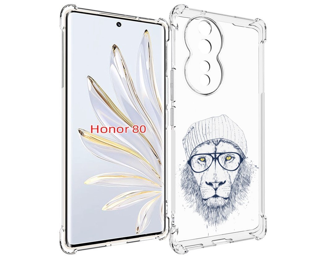 

Чехол MyPads хиппи лев для Honor 80, Прозрачный, Tocco