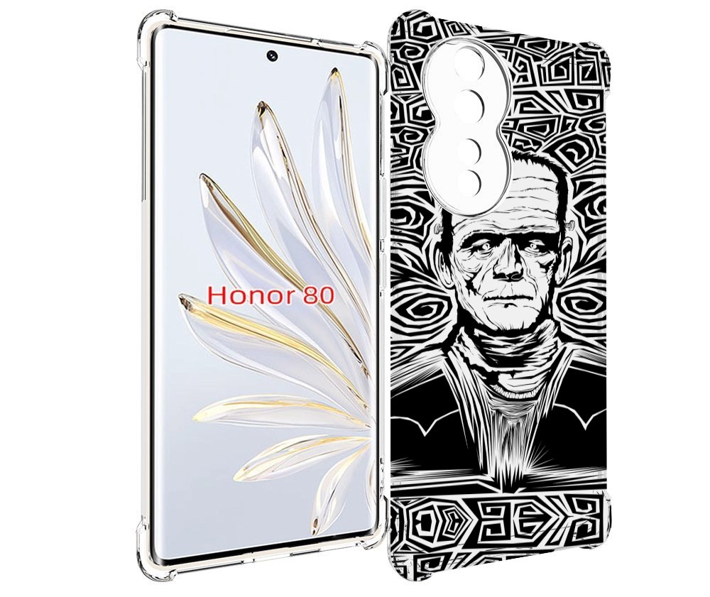 

Чехол MyPads франкенштейн черно белый для Honor 80, Прозрачный, Tocco