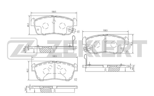 

Колодки тормозные Mitsubishi i 06-; Nissan Pixo (UA0) 09- передние дисковые (GDB3359) Zekk