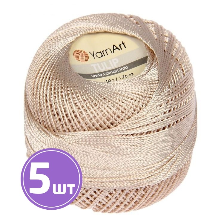 

Пряжа YarnArt TULIP 405 речной песок 5 шт по 50 г, Бежевый