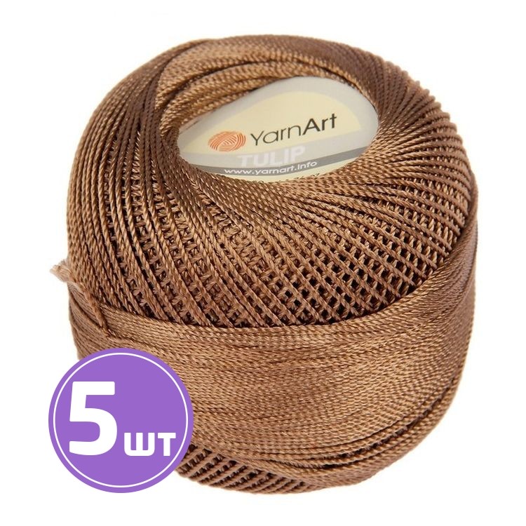 

Пряжа YarnArt TULIP 403 темно-бежевый 5 шт по 50 г