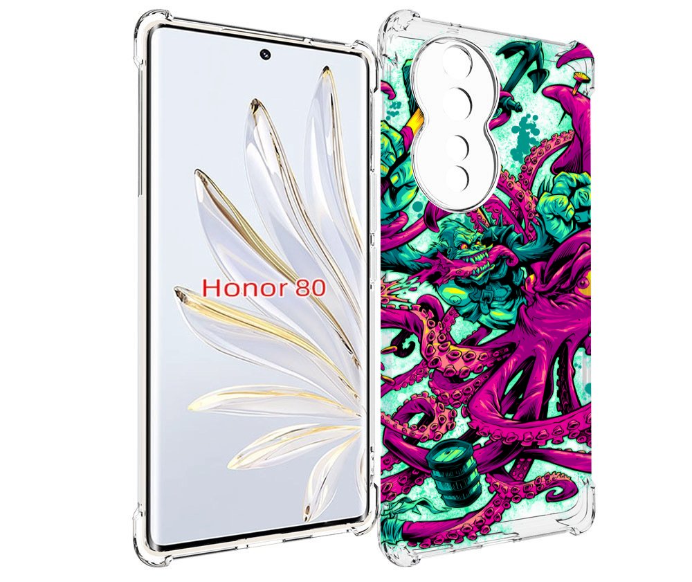 

Чехол MyPads фиолетовый кракен для Honor 80, Прозрачный, Tocco