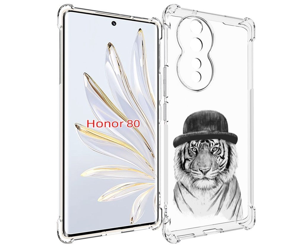 

Чехол MyPads тигр британец для Honor 80, Прозрачный, Tocco