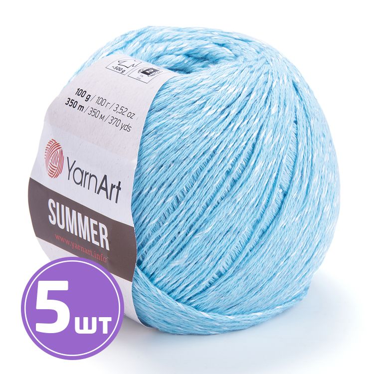 

Пряжа YarnArt Summer 33 аква 5 шт по 100 г, Голубой