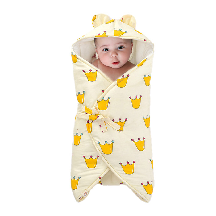 Одеяло-конверт Baby Fox Корона, зимнее, цвет желтый, 80х90 см