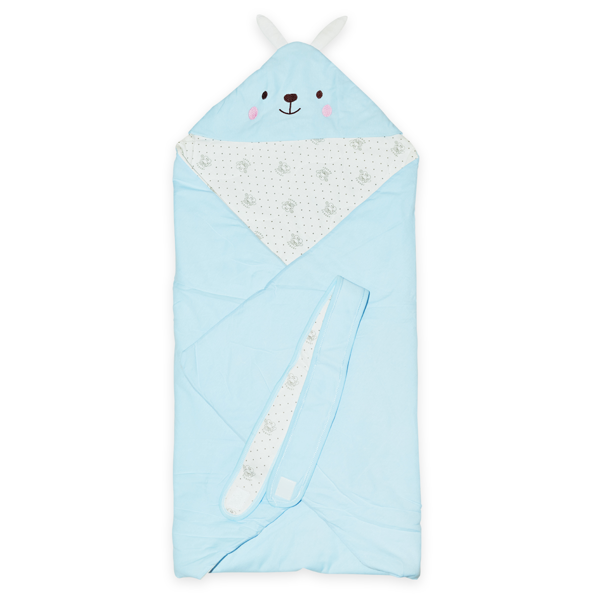Одеяло-конверт Baby Fox Зайчик, весеннее, цвет голубой, 90х90 см плед baby elite ilona мишка 90х90