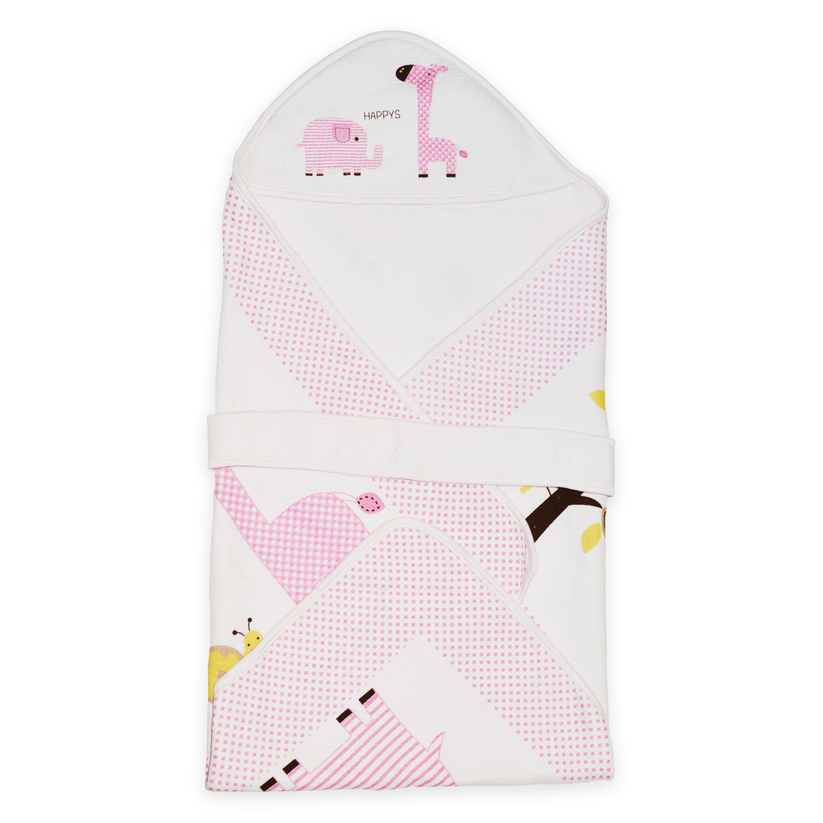 Одеяло-конверт Baby Fox Слоник и жираф, летнее, цвет сиреневый, 85х85 см
