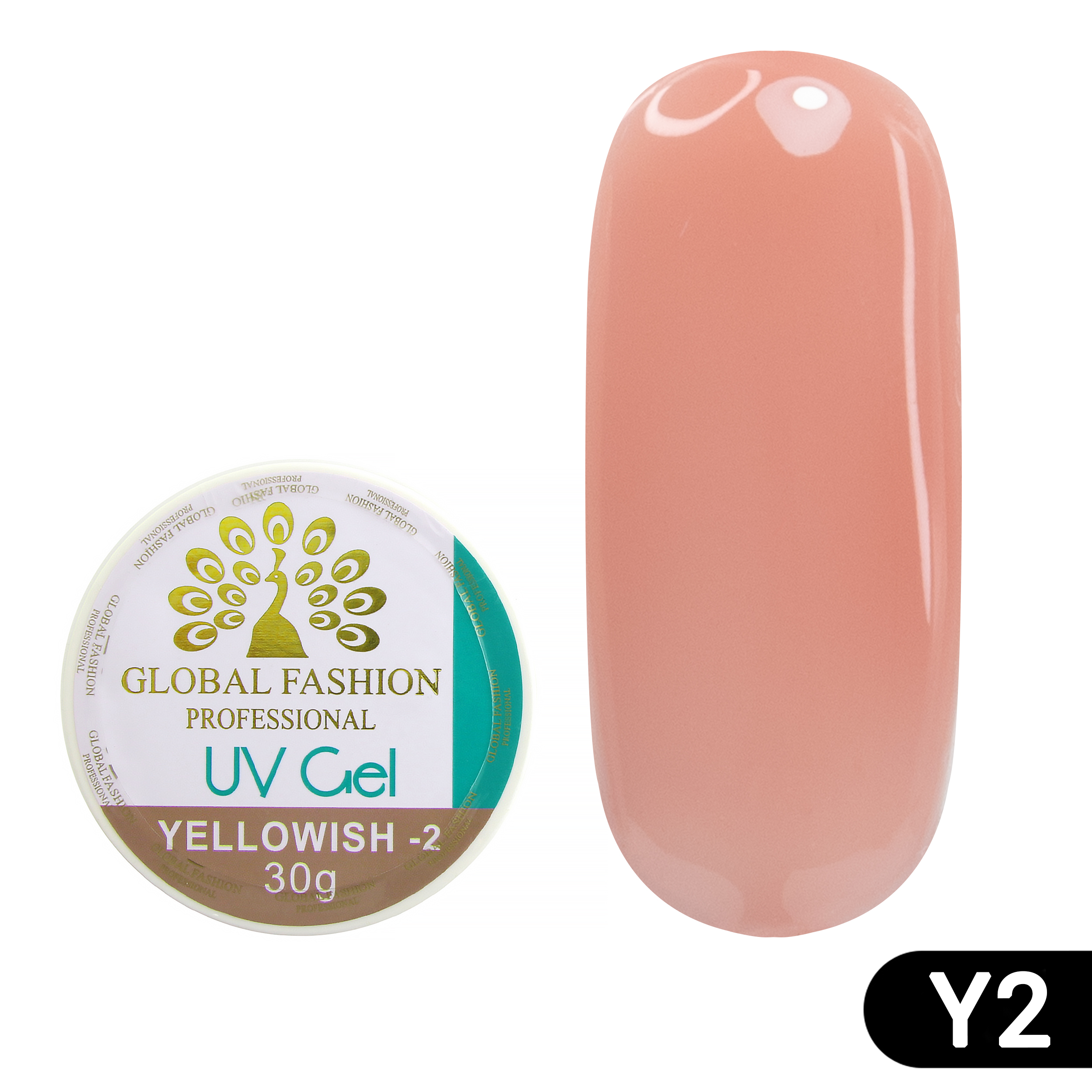 Гель для наращивания ногтей Global Fashion камуфляж-2, Yellowish-2, 30 г