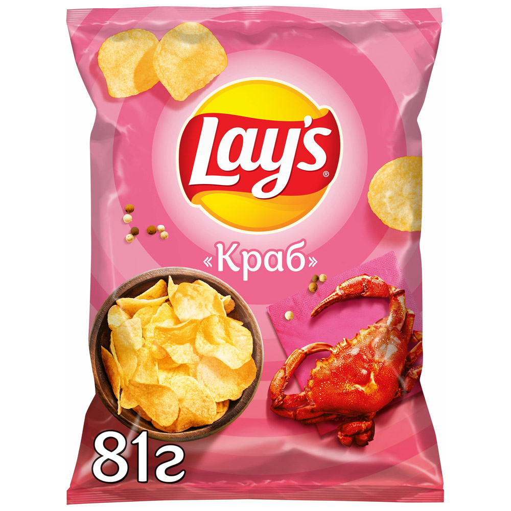 

Чипсы картофельные Lay's краб 81 г