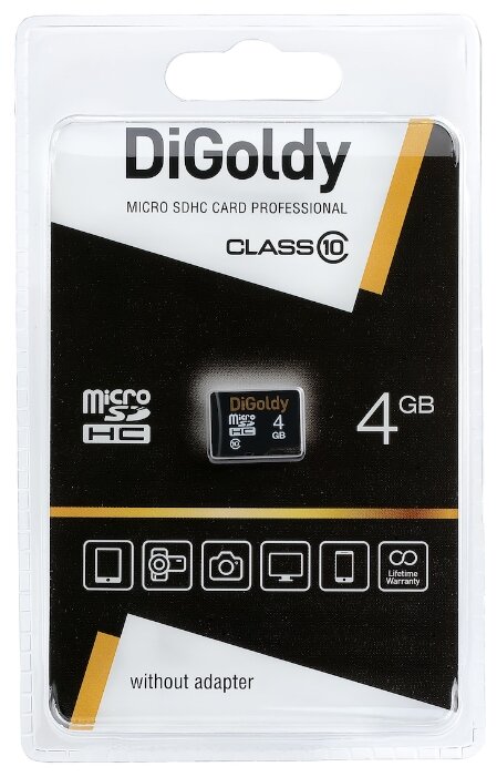 Карта памяти DIGOLDY 8GB microSDHC Class10 (без адаптера SD)