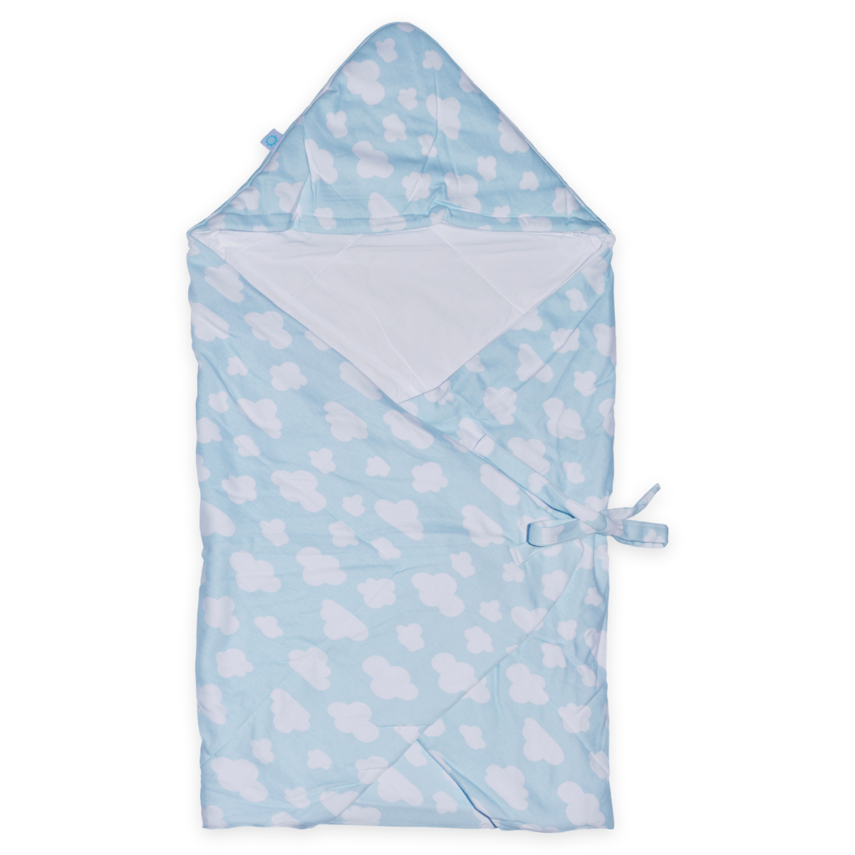 Одеяло-конверт Baby Fox Облака, осеннее, цвет голубой, 90х90 см