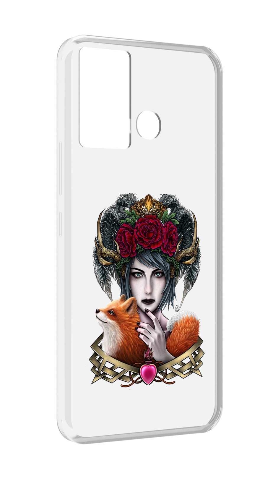 

Чехол MyPads девушка с лисой для Infinix Hot 12 Play, Прозрачный, Tocco