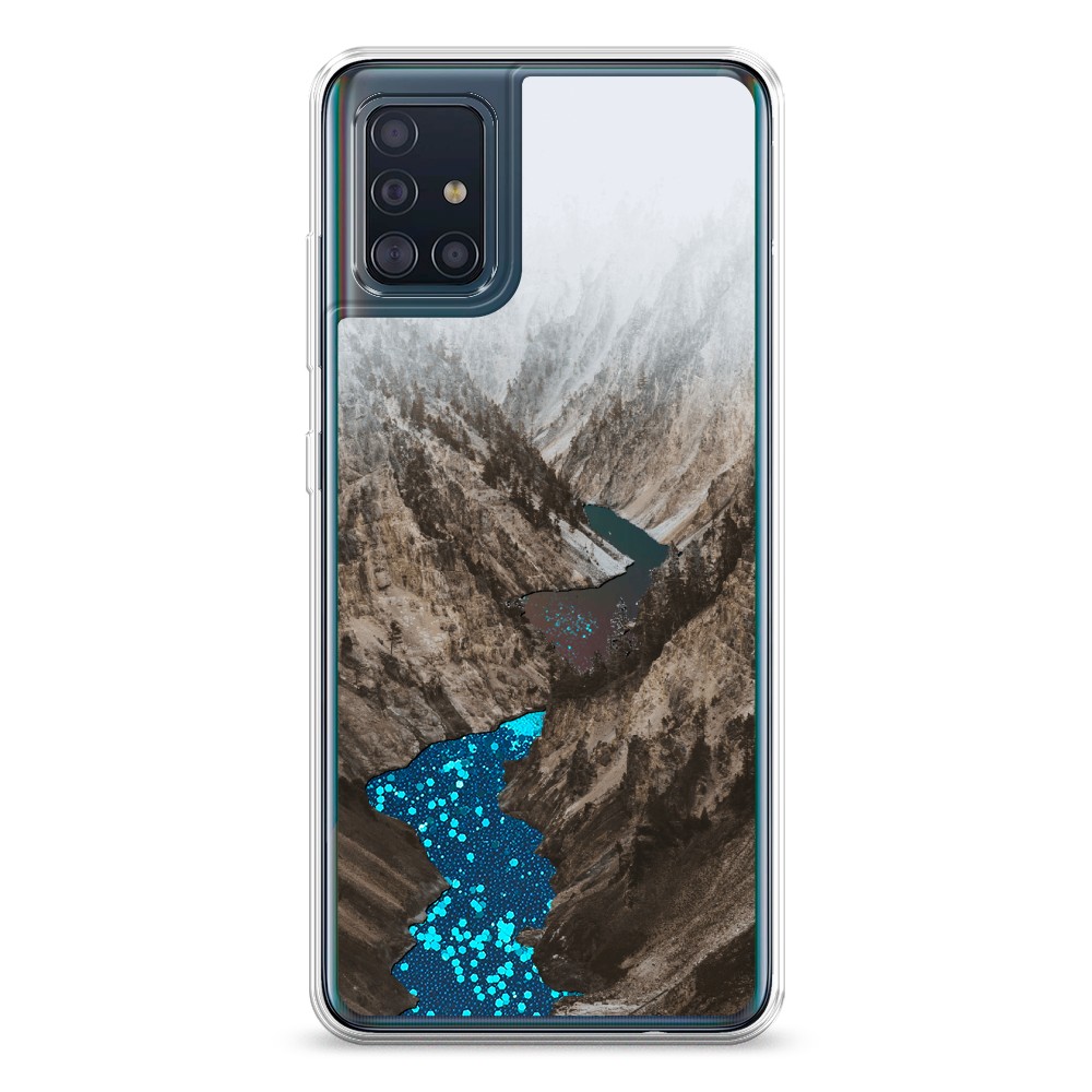 

Жидкий чехол с блестками "Горная река" на Samsung Galaxy A51