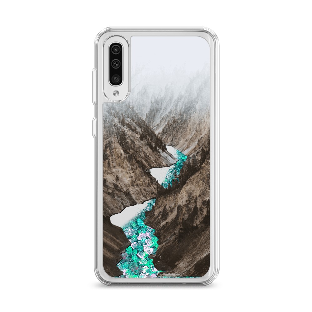

Жидкий чехол с блестками "Горная река" на Samsung Galaxy A50, 27795-1