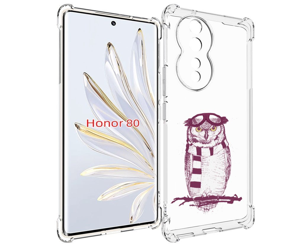 Чехол MyPads сова-летчик для Honor 80
