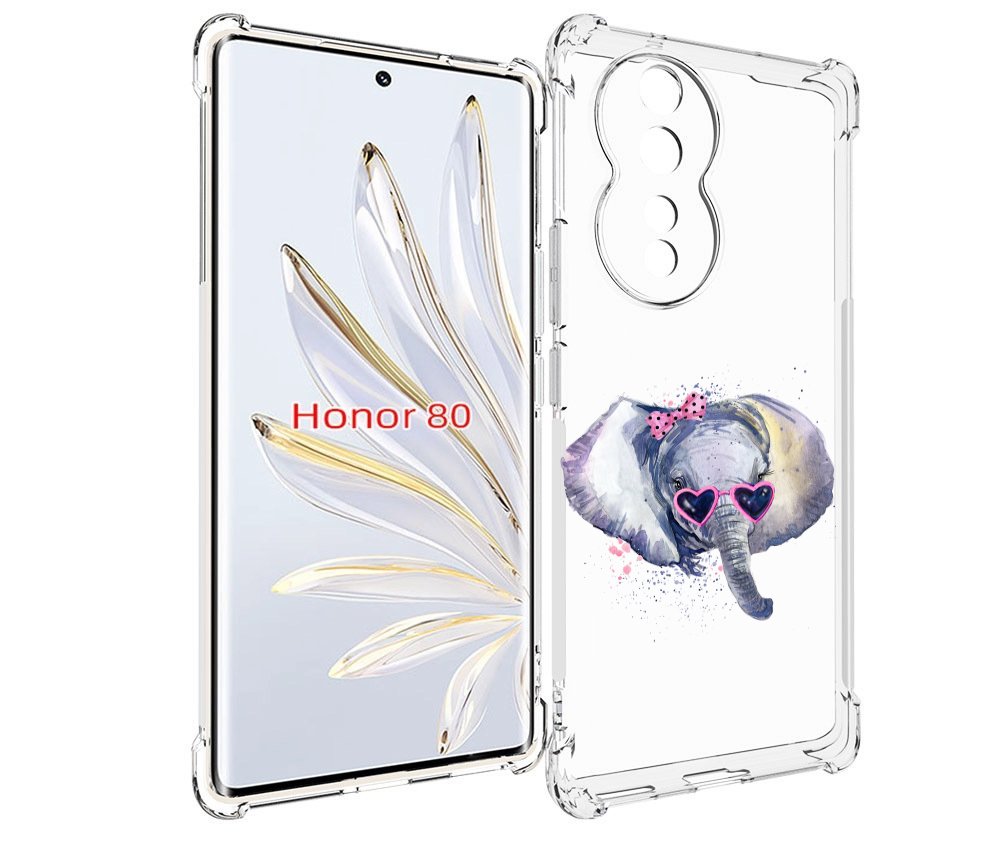 

Чехол MyPads слоник в очках для Honor 80, Прозрачный, Tocco