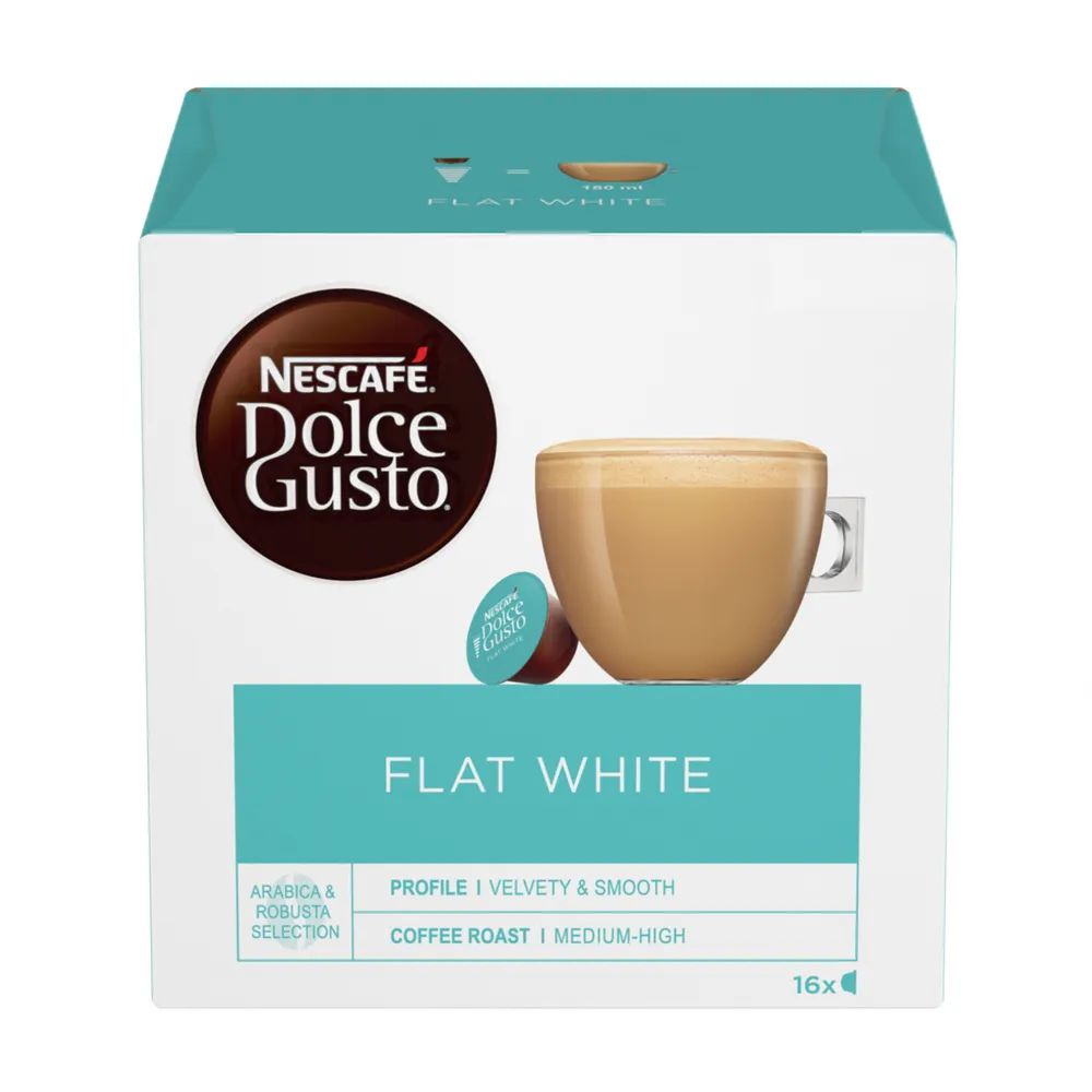 Кофе в капсулах Nescafe Dolce Gusto Флэт Уайт, 16 порций, 16 капсул