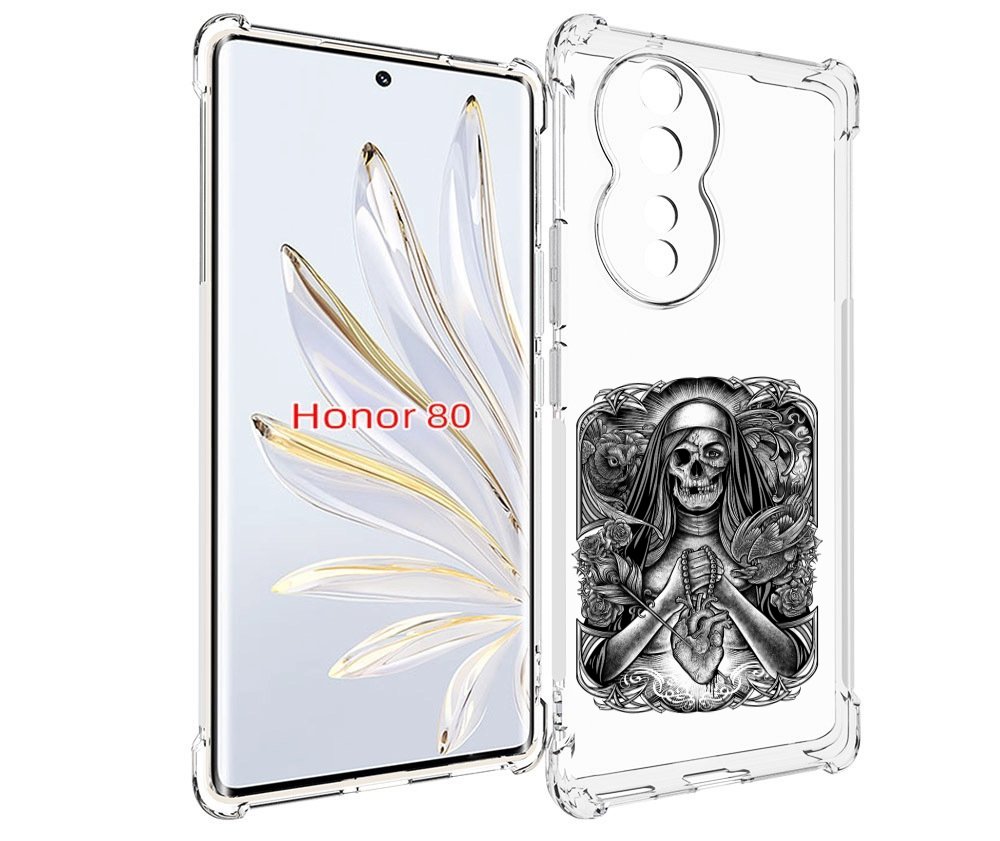 

Чехол MyPads скелет с сердцем для Honor 80, Прозрачный, Tocco