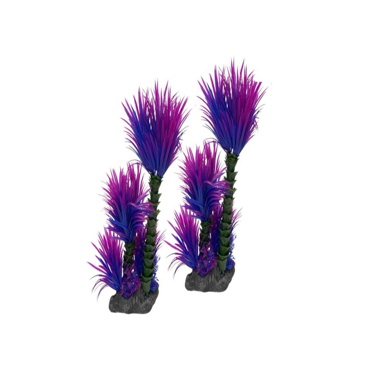 Декор для аквариума Mobicent фиолетовая декоративная трава, пластик, 2 шт, 27 см