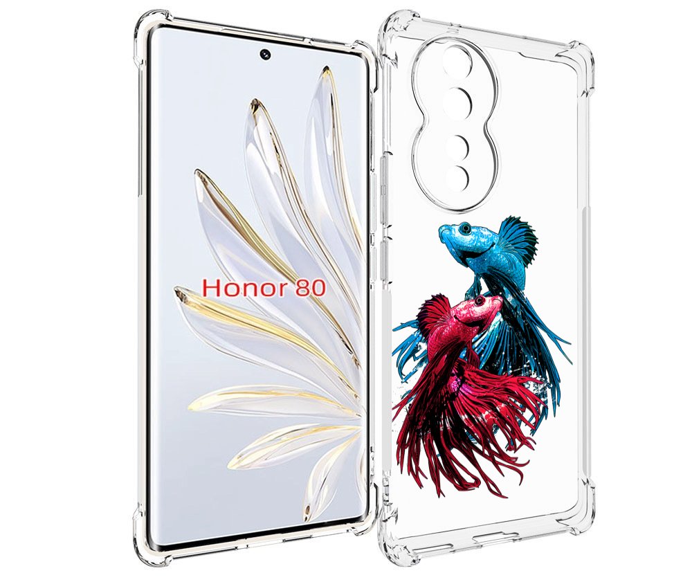

Чехол MyPads рыбы петушки для Honor 80, Прозрачный, Tocco