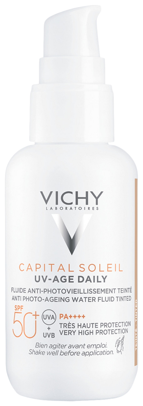 Солнцезащитный флюид Vichy Capital Ideal Soleil UV-age daily тонирующий SPF50+ 40 мл [красота чосона] рельефное солнце рис пробиотики spf50 pa 50мл