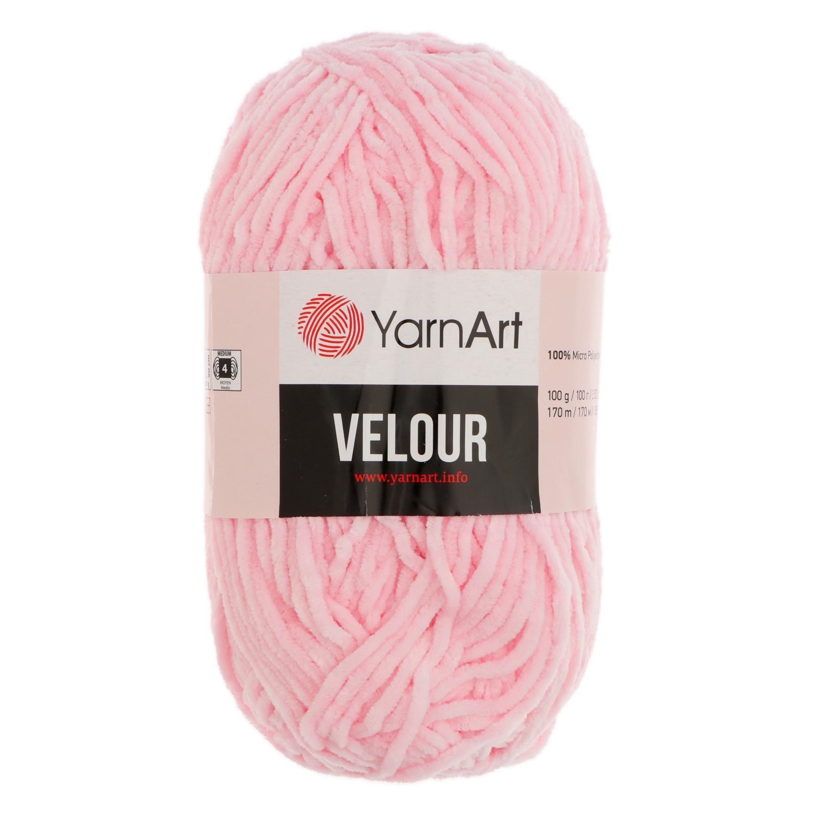 

Пряжа "Velour" 100% микрополиэстер 170м/100г (854 розовый), Пряжа для вязания "Velour"