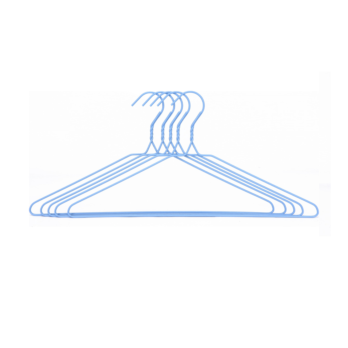 фото Вешалка-плечики для одежды аквадекор стальная 41 см голубая набор 5 шт