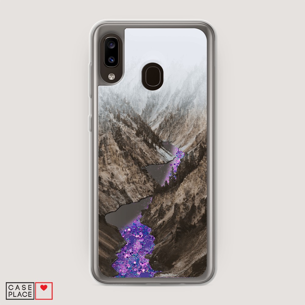 

Жидкий чехол с блестками "Горная река" на Samsung Galaxy A30, 27592-1