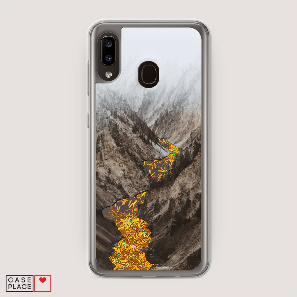 

Жидкий чехол с блестками "Горная река" на Samsung Galaxy A30, 27590-1