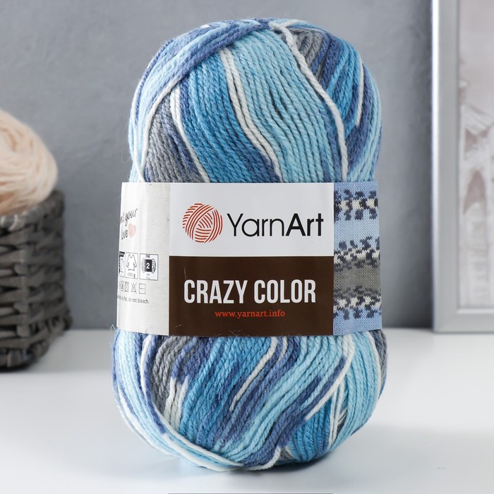 

Пряжа "Crazy color" 25% шерсть, 75% акрил 260м/100гр (134), Голубой, Пряжа для вязания "Crazy color"
