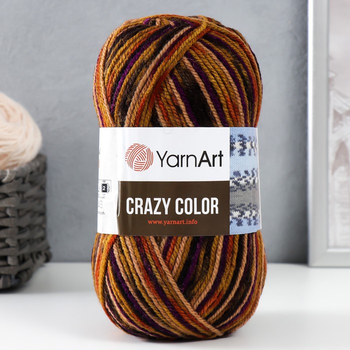 

Пряжа "Crazy color" 25% шерсть, 75% акрил 260м/100гр (155), Разноцветный, Пряжа для вязания "Crazy color"
