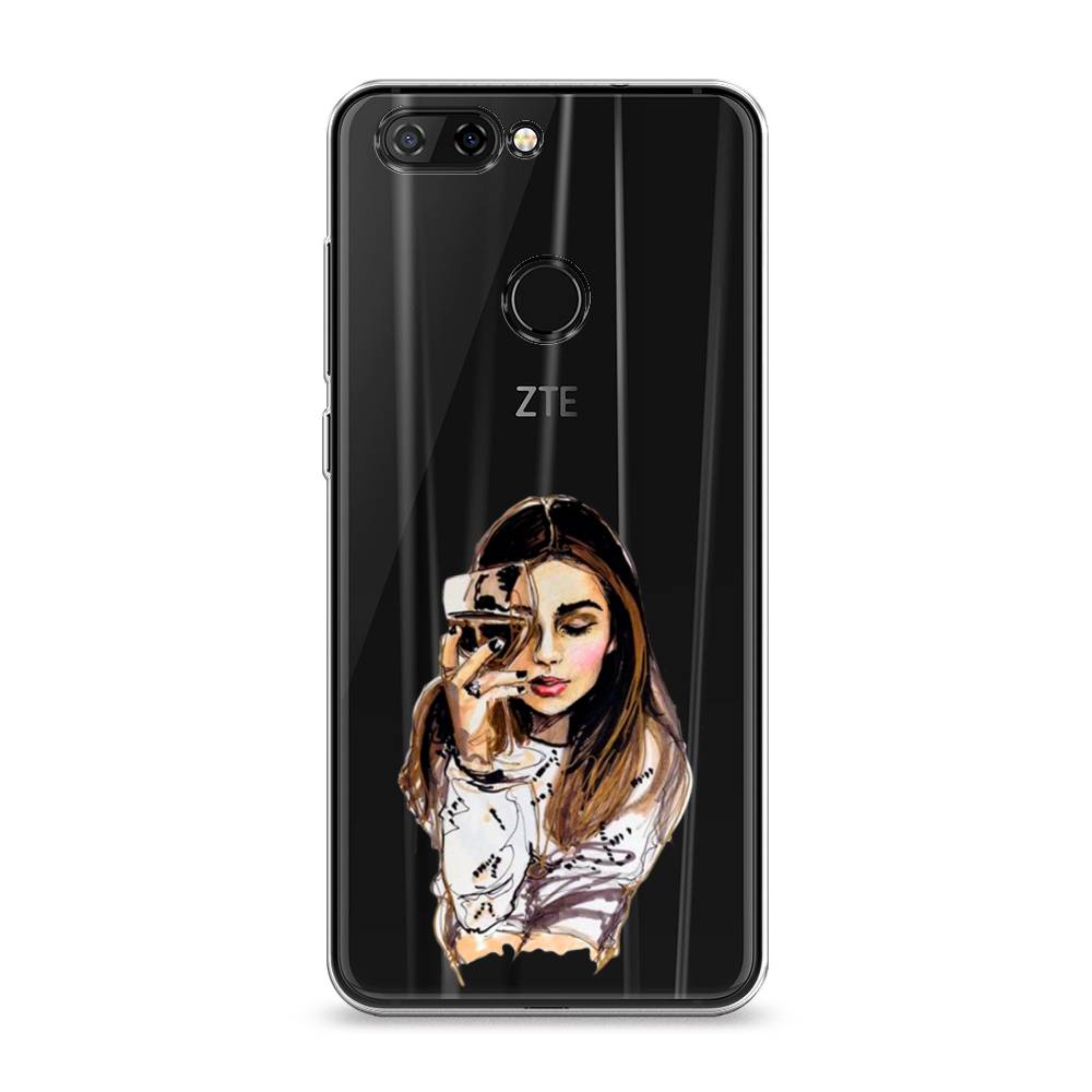 

Чехол Awog на ZTE Blade V9 / ЗТЕ Блэйд V9 "Девушка с бокалом", Разноцветный, 132450-7