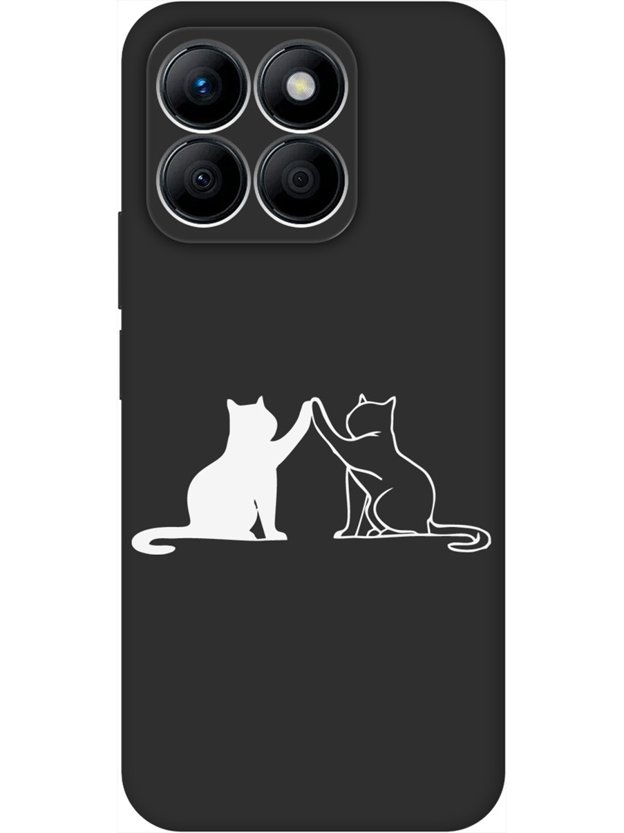 

Силиконовый чехол на Honor X8b с принтом "Кошки" матовый черный, Черный;белый;серый, 781973271