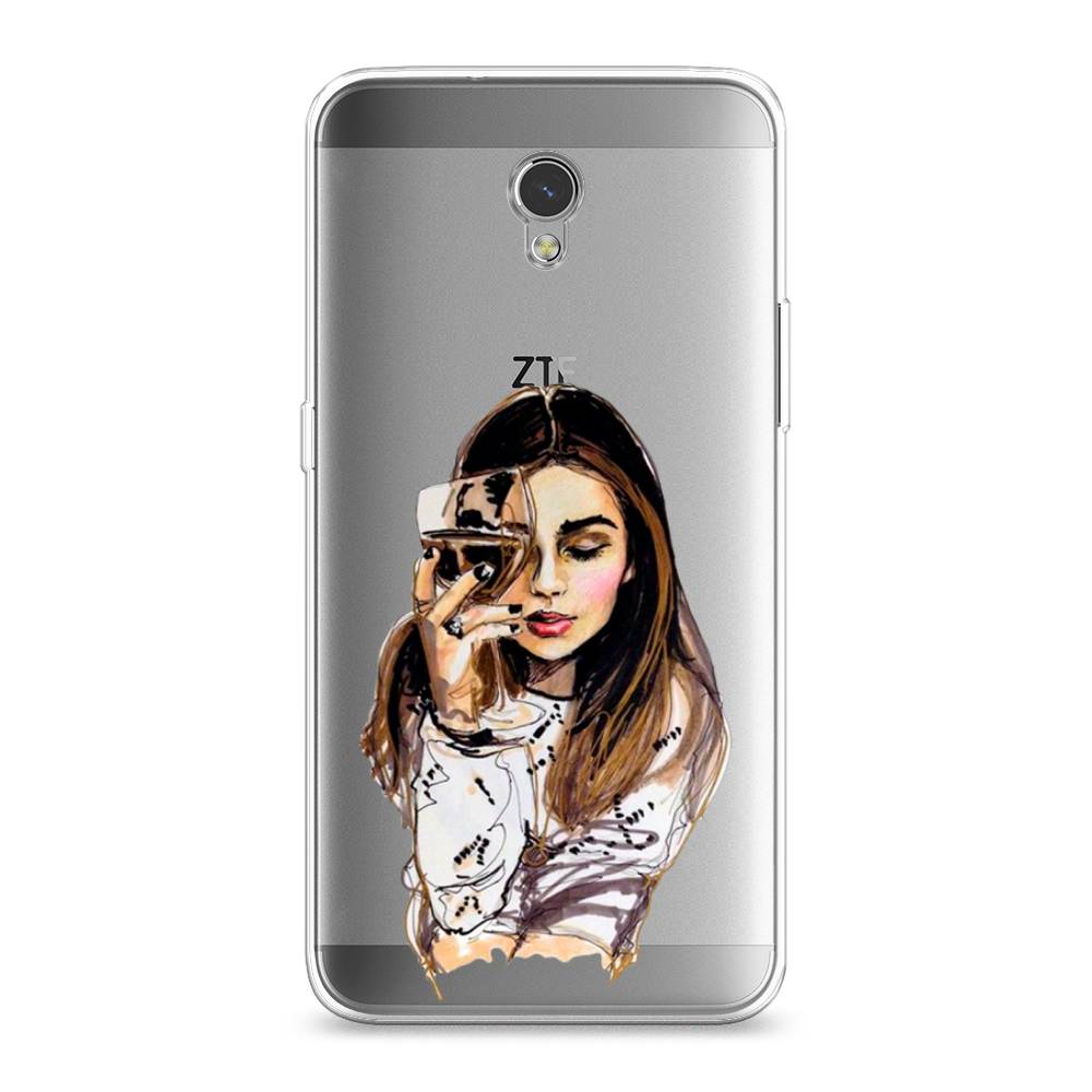 

Чехол Awog на ZTE Blade V7 / ЗТЕ Блэйд V7 "Девушка с бокалом", Разноцветный, 131150-7