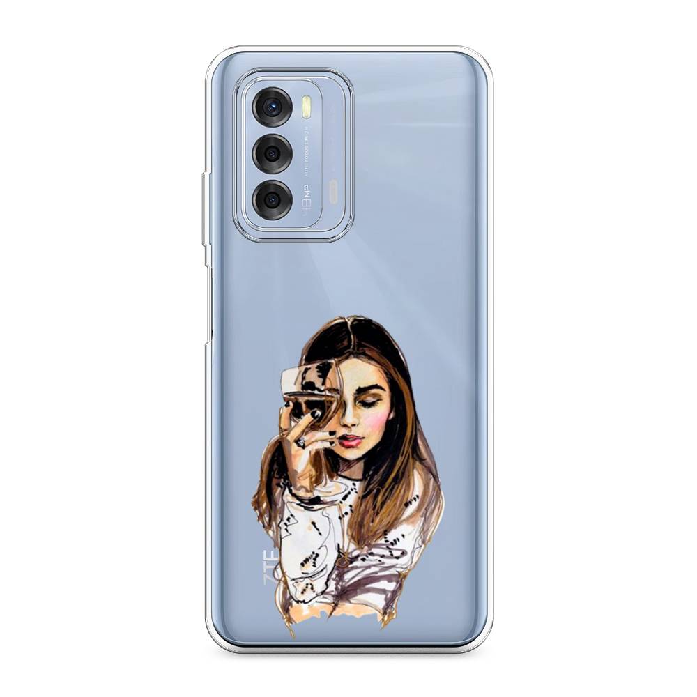 

Чехол Awog на ZTE Blade V40 / ЗТЕ Блэйд V40 "Девушка с бокалом", Разноцветный, 136150-7