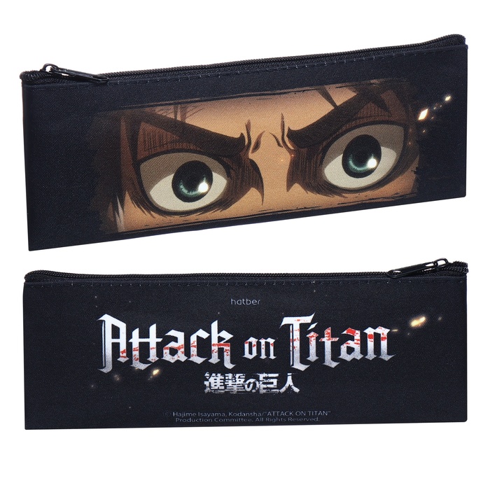 

Пенал Hatber Attack on Titan NPk_64193 мягкий 1 отделение 75 х 195 мм, плоский чёрный, Разноцветный