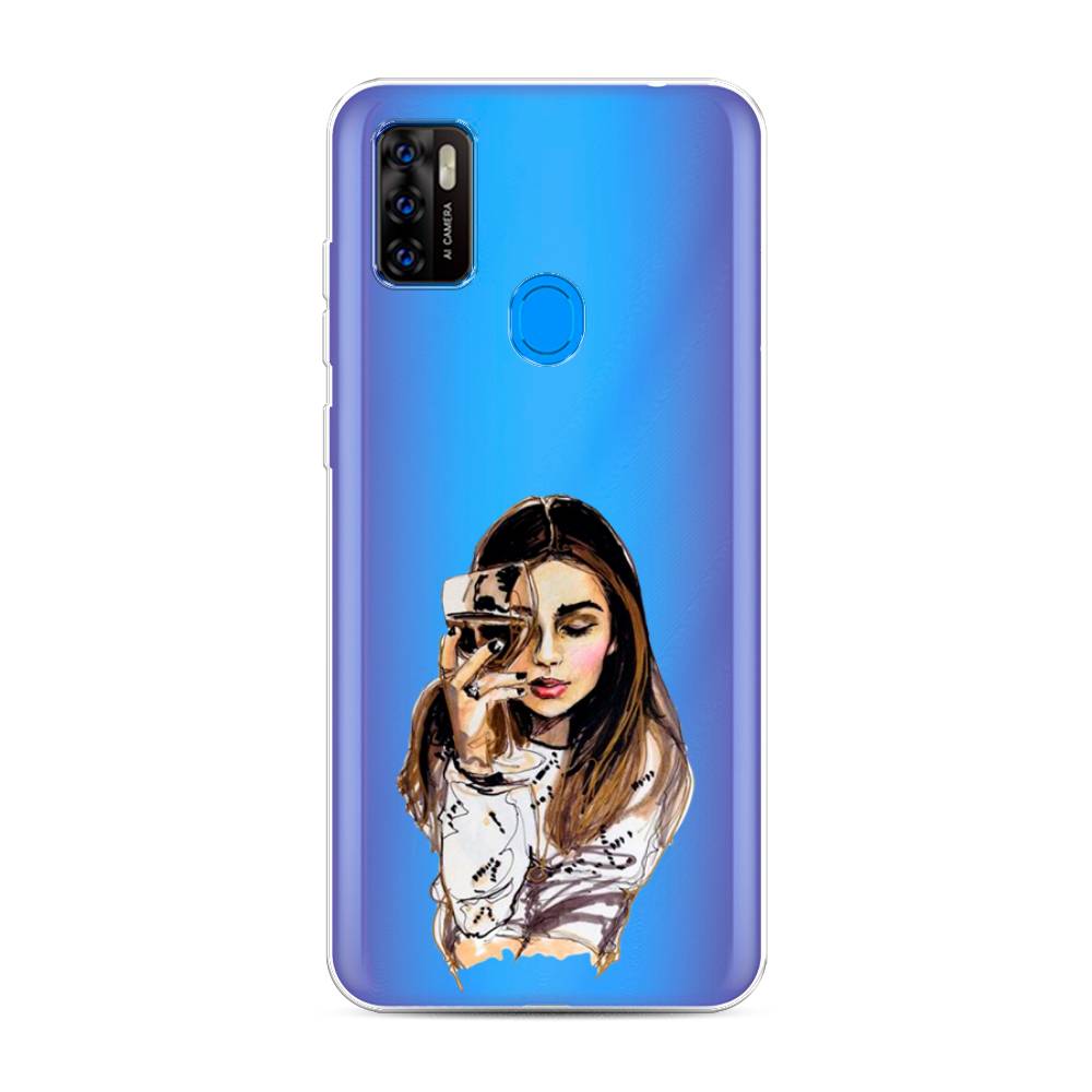 

Чехол Awog на ZTE Blade A7s 2020 / ЗТЕ Блэйд A7s 2020 "Девушка с бокалом", Разноцветный, 133950-7