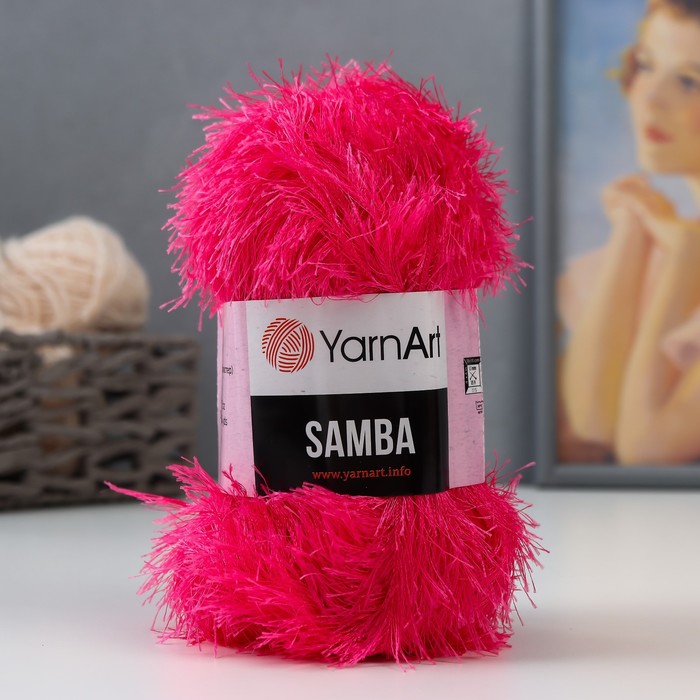 

Пряжа "Samba" 100% полиэстер 150м/100гр (2012 яр. розовый), Пряжа для вязания "Samba"