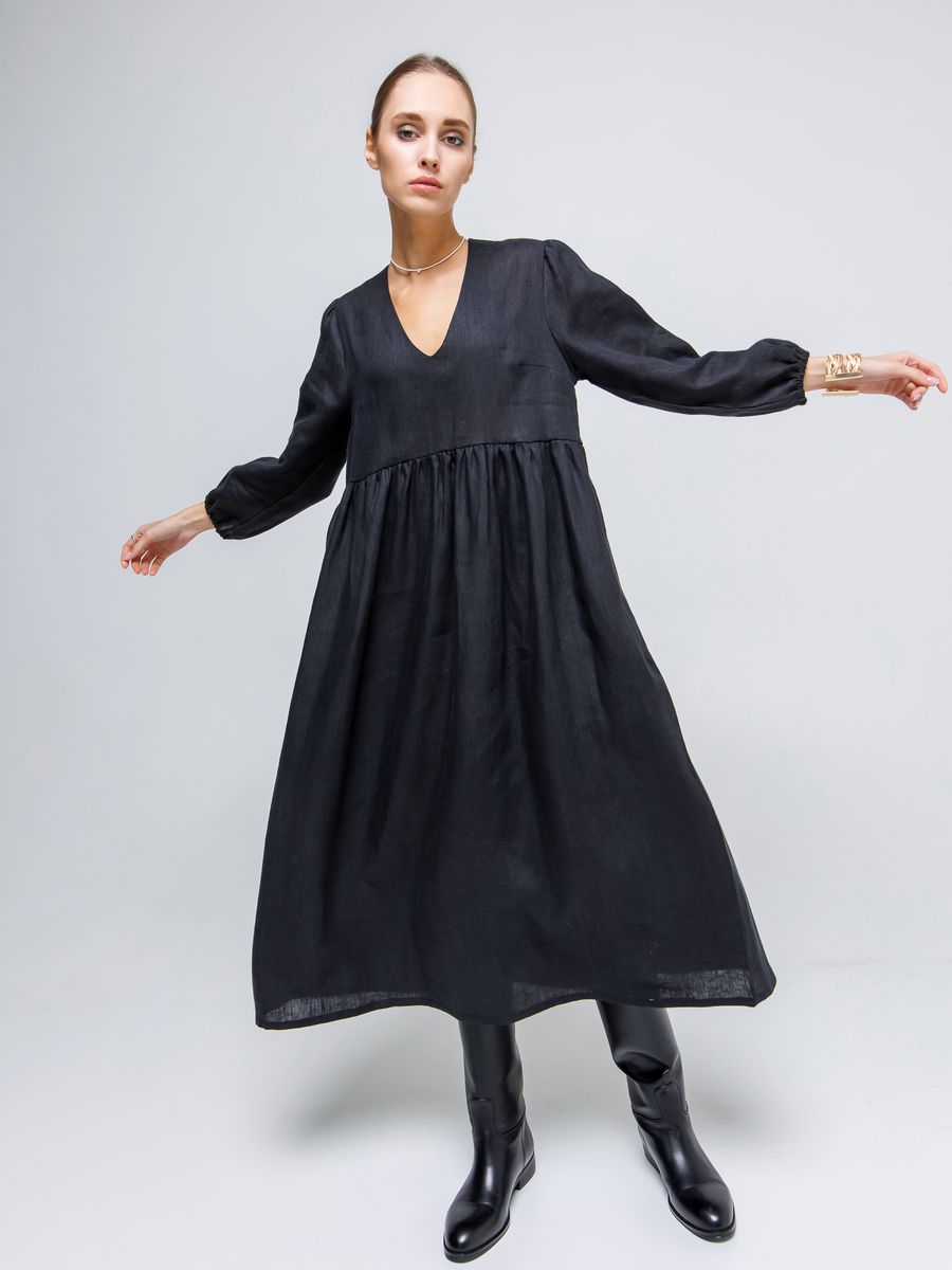 Платье женское Line Textile МЭРИ черное 48-52 RU