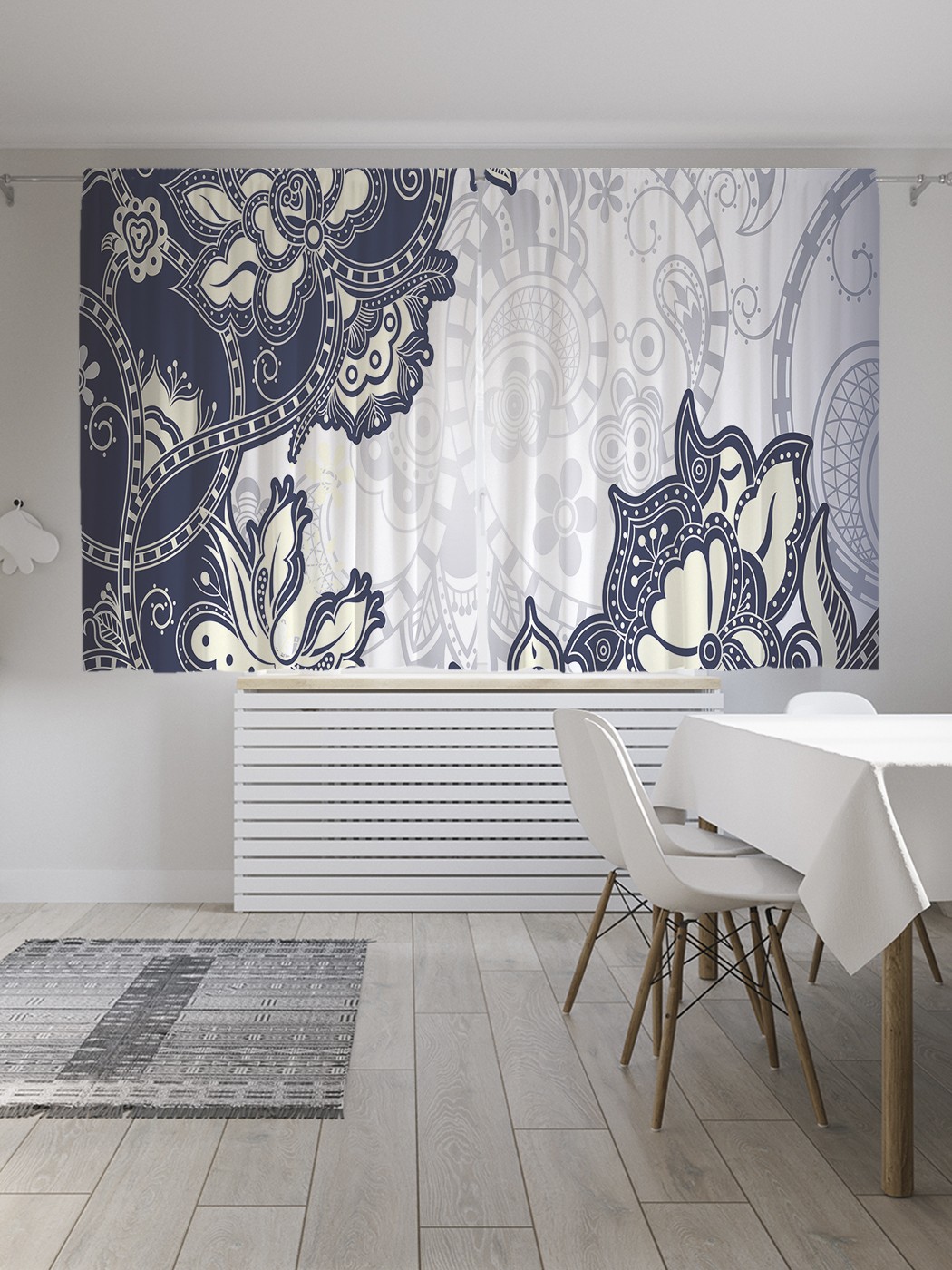 

Классические шторы JoyArty "Ажур цветов", серия Oxford DeLux, 2 полотна 145x180 см, Ажур цветов