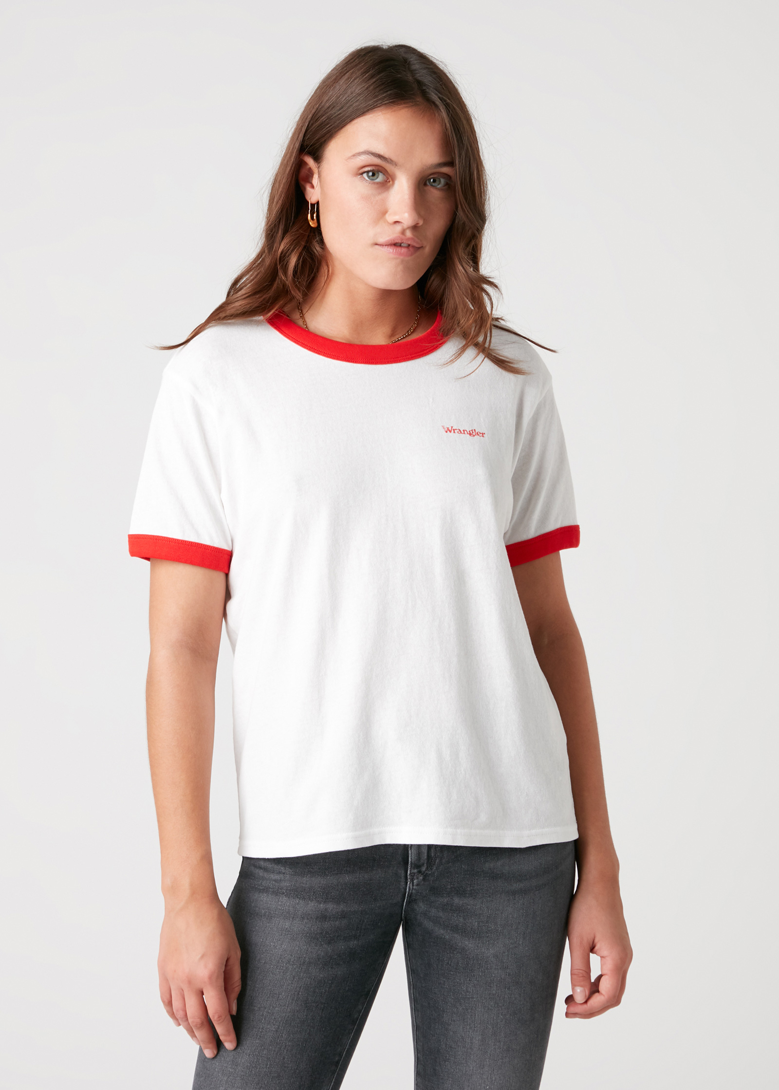

Футболка женская Wrangler Relaxed Ringer Tee белая S, Relaxed Ringer Tee